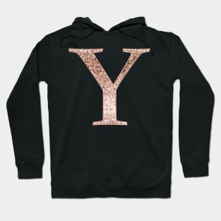 Y rose gold glitter monogram letter Hoodie